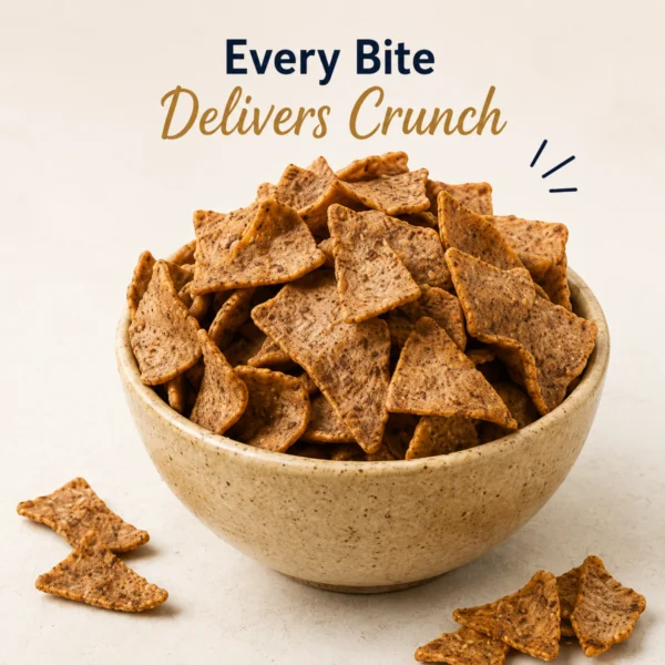 A bowl of ragi jalapeño chips